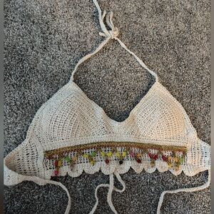 Handmade crochet top with beads!